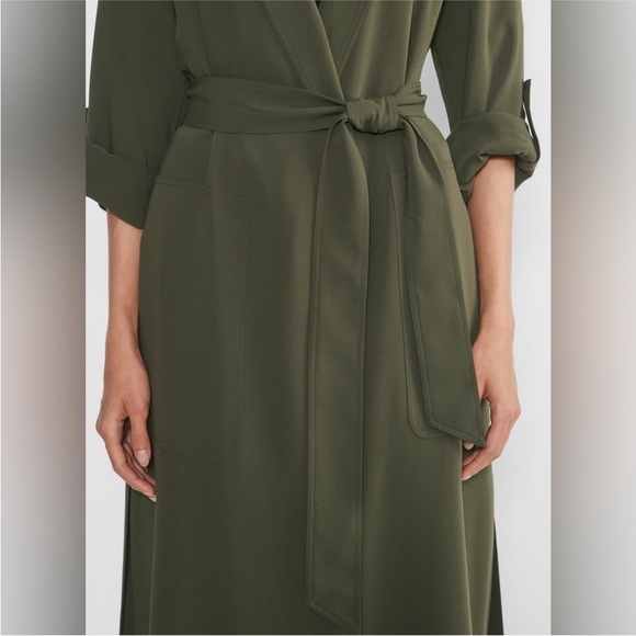 Aritzia Babaton Kahlo Robe Duster Jacket Dark Olive Small - Picture 6 of 10